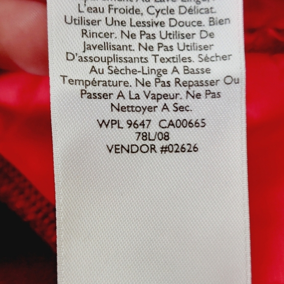 Eddie Bauer Two Tone Red Cozy Soft Fleece and Nylon Puffer Jacket P3685 - Picture 8 of 9